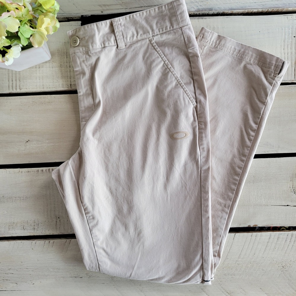 Oakley Mens Golf Casual Stretch Pants Tan Khaki Regular Fit Size 34 x 30